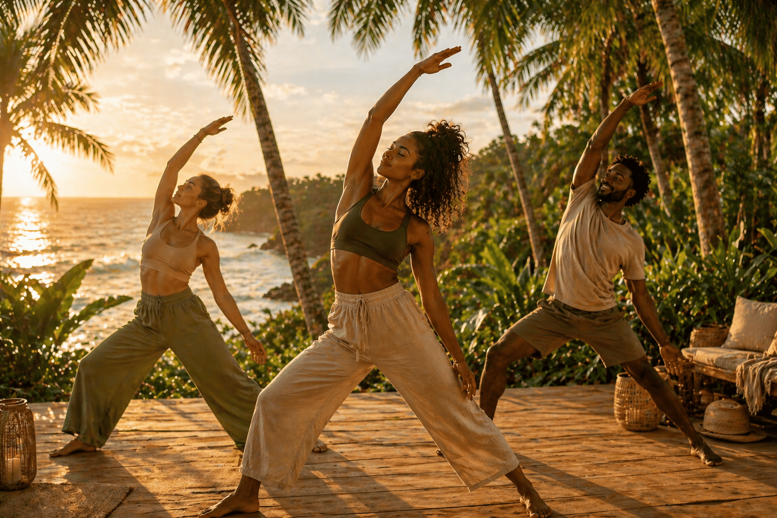 Séance de yoga et activités douces pendant une retraite Reset & Recharge